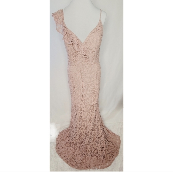 Hayley Paige Occasions Style 52200 Bridesmaids Dress Dusty Rose A-Line Size 14 - Picture 2 of 11